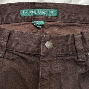 Ralph Lauren Lauren Jeans Co Cropped Flare Jeans Raw Hem Cotton